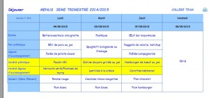 Menu college du diamant sem 4 Mai