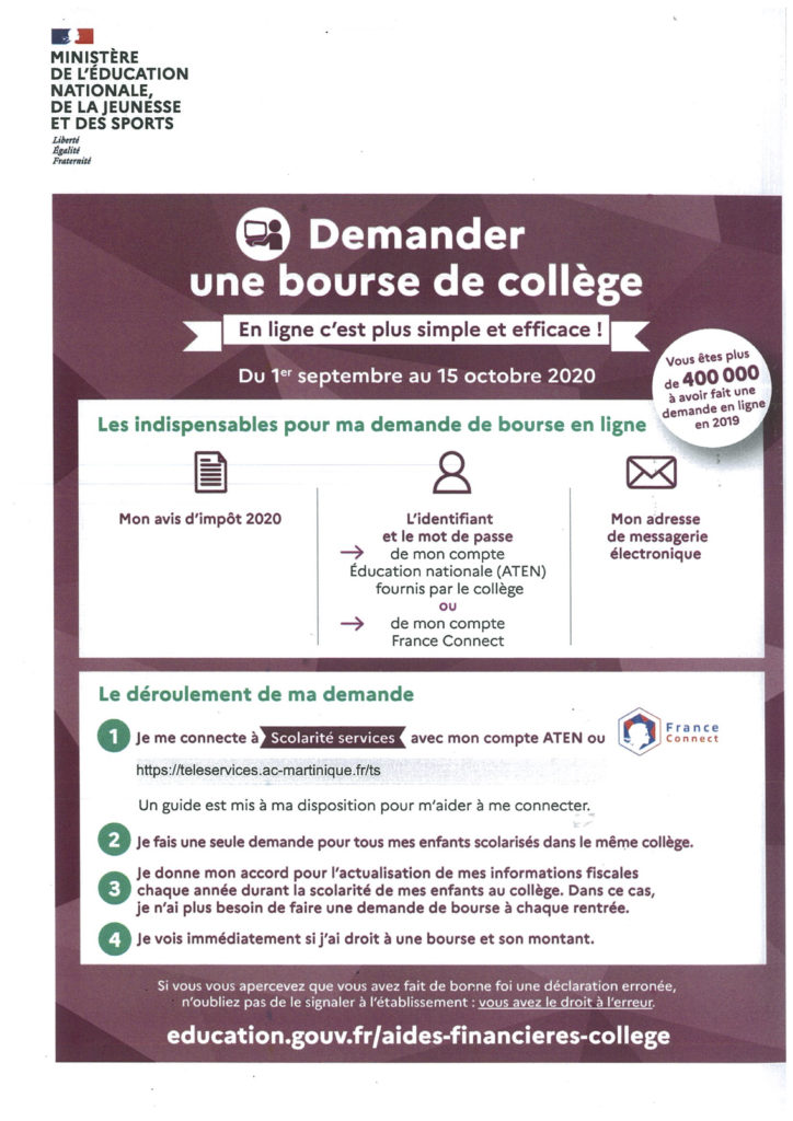 comment demander une bourse scolaire