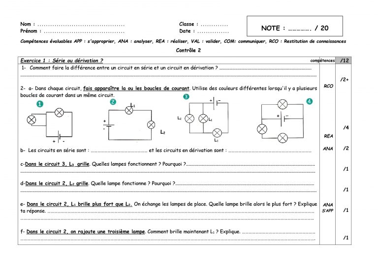 Électricité 5ème – Site de Physique-Chimie