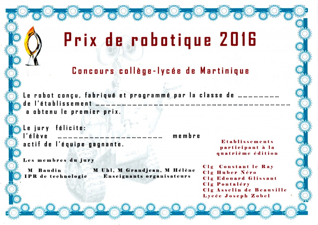 diplome robotique 2016